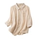 thumbnail image 2 of Ichuanyi liquidación de mujeres color de moda casual mangas largas botones camiseta de lino blusa blusa ICHUANYI WER2023082206222, 2 of 4