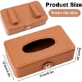 thumbnail image 2 of WSNIJFU Car Tissue Holder, Sun Visor Napkin Holder, PU Leather Backseat Car Tissue Case Holder, Mask Holder, Tissue Holder Napkin Box for Universal Auto, Car Must Haves Interior Accessories (Brown), 2 of 7