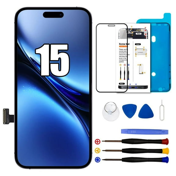 Efaith for iPhone 15 Screen Replacement Kit 6.1'' LCD 3D Touch Display Digitizer Assembly  (A2846, A3089, A3092, A3090) with Repair Tools Screen Protector Waterproof Adhesive