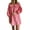Pink, variant on Women's Cute Babydoll Dresses Plaid Print 3/4 Puff Sleeve Doll Collar Loose Mini Dress Casual Summer Clothes