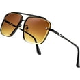 thumbnail image 2 of FEISEDY Sunglasses, Fashion Square Pilot Sunglasses, Vintage Metal Gradient Glasses for Men and Women, B4104, 2 of 16