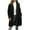 Black, variant on WREESH Womens Fuzzy Fleece Overcoat Long Trench Coat Faux Furry Coat Thicken Warm Winter Jacket Fashion Lapel Cardigan Outerwear Khaki