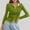 Green, variant on Women's Double Zip Ribbed Knit Cardigan Tight Fitting Crop Top with Collar Short Sleeve Tunic Tops for Women Summer Shirts for Women Womans Tops