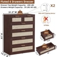 thumbnail image 2 of Leyaoyao Vertical Dressers for Bedroom, 6 Drawers Dresser with Textured Metal Handles, Adult Wood Storage Cabinet for Living Room, Grey White, 2 of 9