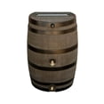 thumbnail image 2 of RTS Home Accents Polyethylene 50 Gallon Flat Back Dual Brass Spigot Rain Barrel, Woodgrain with Black Stripes Color, 2 of 6
