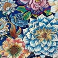 thumbnail image 6 of WERPE Boho Vintage Mandala Flowers Round Tablecloth Waterproof Resistant Fabric White, 6 of 8
