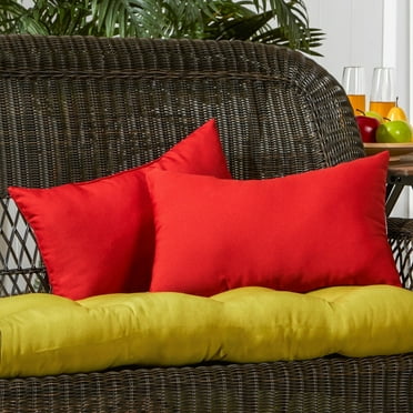 Greendale Home Fashions 19x12-inch Rectangular Outdoor Salsa Red Accent Pillows (Set of 2)