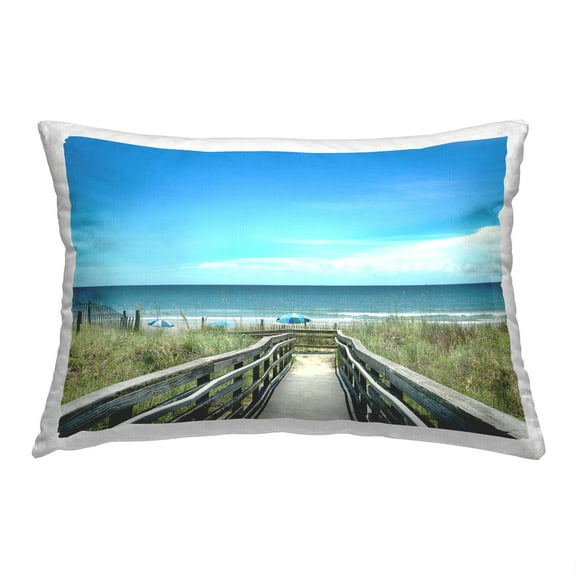 Stupell Industries Summer Beach Boardwalk Decorative Printed Throw Pillow, 14 x 20