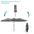 thumbnail image 2 of Sonerlic 15 x 9ft LED Double-Sided Patio Market Umbrella Outdoor with LED Lights for Garden, Deck and Pool,Gray, 2 of 5