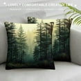 thumbnail image 3 of COMIO  Happy Winter Pine Trees Mountain Landscape Picture Smoky Square Decorative Throw Pillow Cover Cushion Case for Outdoor Bedroom Couch Sofa Home Sofa, 3 of 5