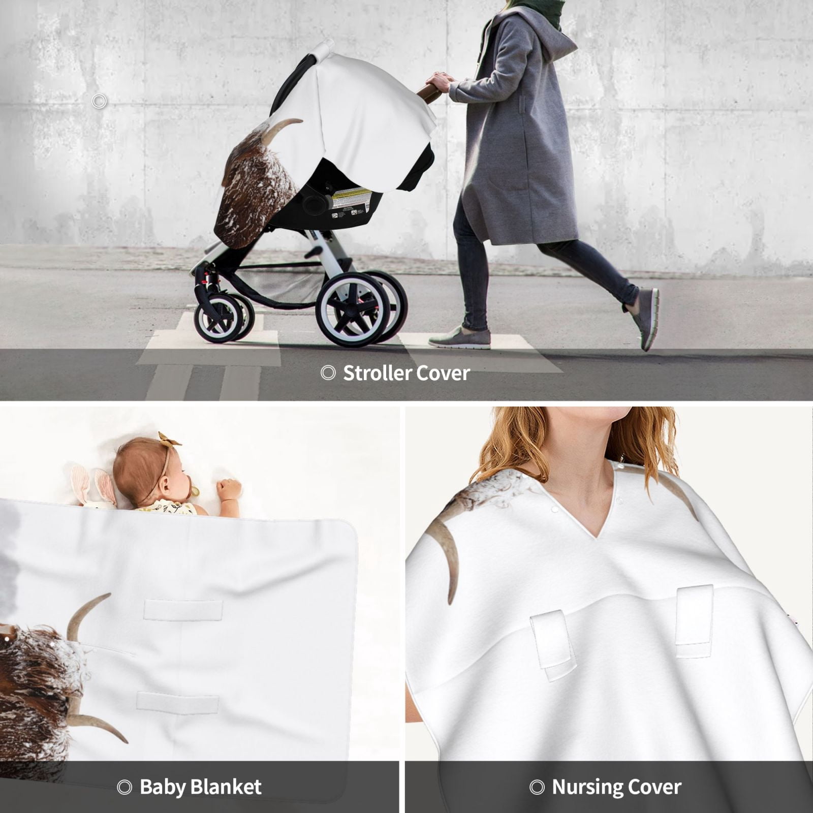 Car Seat Cover Baby - Yak (4) Breathable Infant Car Seat Cover for Baby Carseat, Lightweight Comfort Baby Essentials Must Haves Newborn Stuff for Girl Boy