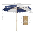 thumbnail image 3 of Outsunny Parasol de Patio 9 Pi, Parasol Inclinable UPF 50+ avec Manivelle, Couleurs Mixtes, 3 of 9