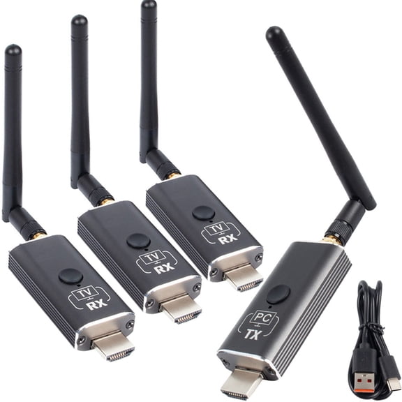 Zecamin Wireless HDMI Transmitter and Receiver with App Monitor Wireless Reception,Plug&Play,656ft 1080P HD,for Streaming to Video&Audio to Monitor/Tablet/Mobile from Laptop/Camera/TV-Box/Blu-ray