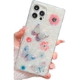 thumbnail image 1 of HSHDLDF Cute Mother-of-Pearl iPhone 12 Pro Max Square Edge Case, Lovely Colorful Butterfly Soft TPU Silicone Gel Protective Durable Floral Cases Cover(Butterfly), 1 of 6
