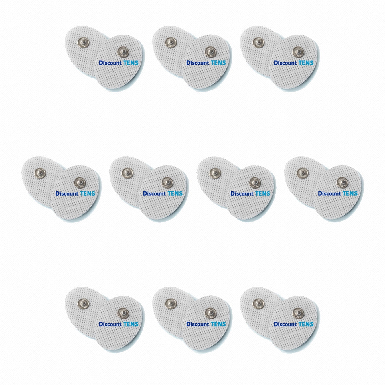 TENS Electrodes - Small 1.57' x 1.18' Replacement Pads for TENS Units - 10 Pairs of Snap TENS Unit Electrodes (20 TENS Unit Pads) - Discount TENS Brand