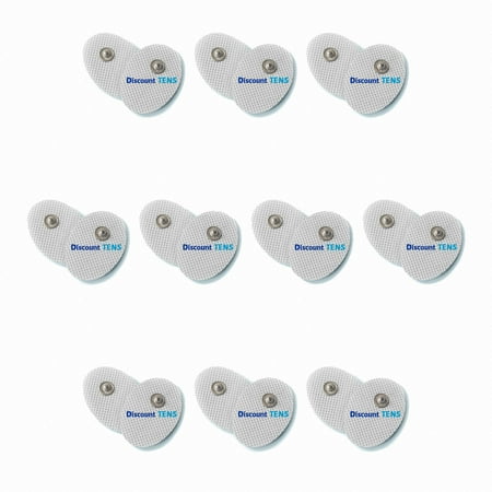 TENS Electrodes - Small 1.57" x 1.18" Replacement Pads for TENS Units - 10 Pairs of Snap TENS Unit Electrodes (20 TENS Unit Pads) - Discount TENS Brand