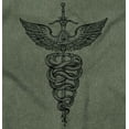 thumbnail image 2 of Caduceus Medical Symbol Sword Snakes Plus Size Crewneck Graphic Tee Shirt Brisco Brands 5X, 2 of 5