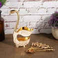 thumbnail image 5 of Metal Coffee Dessert Spoon Set - Fruit Dessert Flatware - Swan Base Holder - 6pcs Coffee Sugar Ice Cream Spoons, 5 of 5