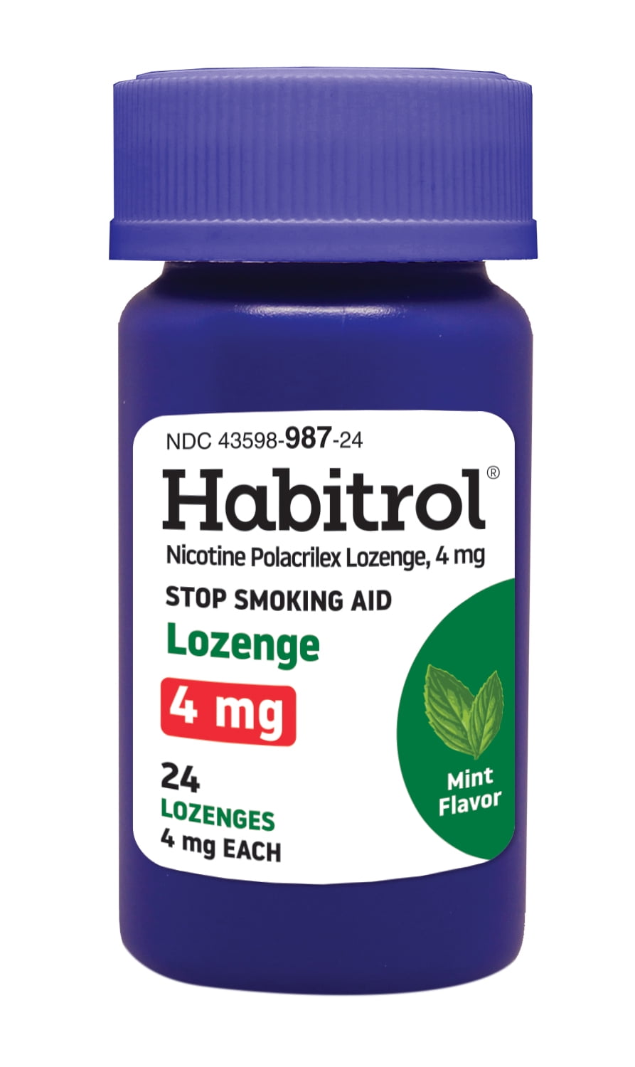 Habitrol Nicotine Lozenges 4mg Mint Flavor, Stop Smoking Aid, 24 Count