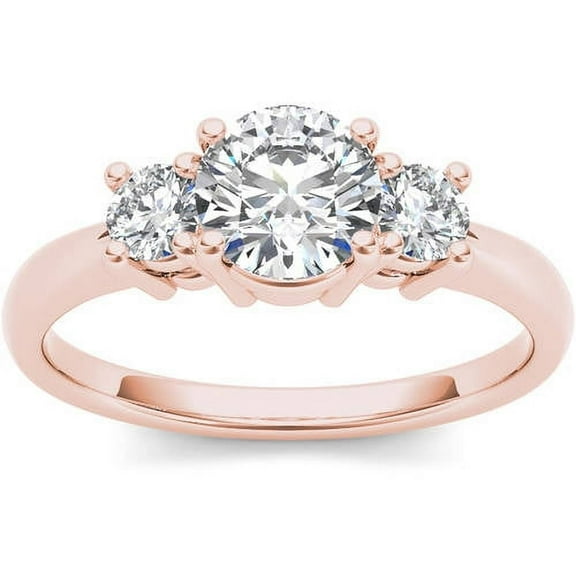 1-1/2 Carat T.W. Diamond Three-Stone 14kt Rose Gold Engagement Ring