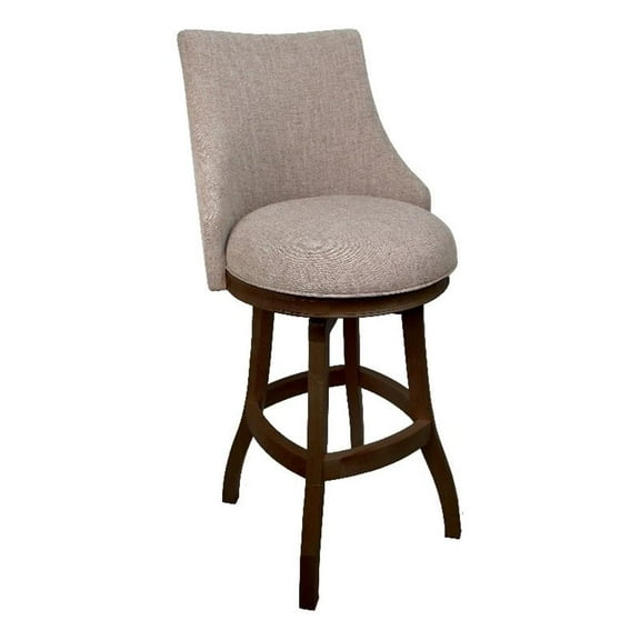 Swivel Wood Bar Stool Extra Tall 34" - Bellissima - Basin Beige - Hickory