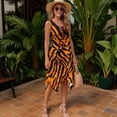 thumbnail image 3 of FUIALDOLG Sundress for Women Tiger Stripes Dress Summer Sleeveless Dresses Round Neck Tshirt Dresses Vacation Beach Sundress Lady Casual Midi Dress,5XL, 3 of 7