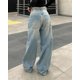 thumbnail image 4 of Pantalones vaqueros Vintage de cintura alta para mujer, Jeans antiguos de imitación lavados azules, Pantalones rectos holgados Y2K Harajuku, pantalones casuales de pierna ancha, nueva moda, 4 of 5
