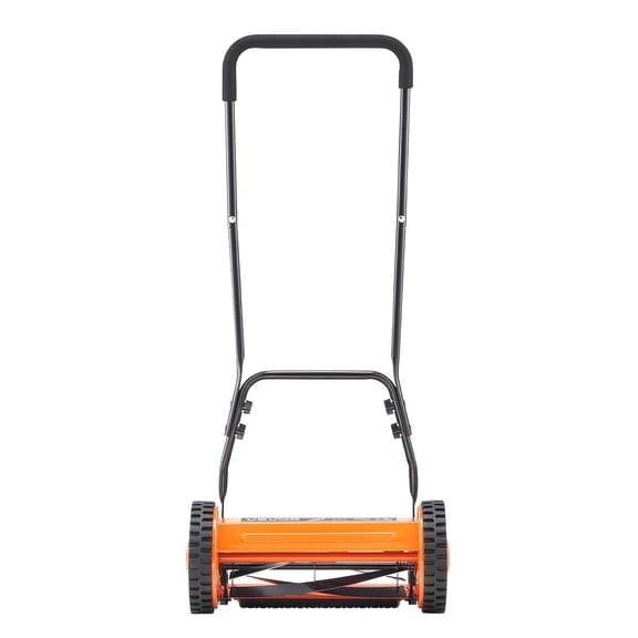 14" 5-Blade Manual Push Reel Lawn Mower with Adjustable Cutting Height, 2-Wheel Design & Detachable Grass Catcher Eco-Friendly, Quiet, Low Maintenance Lawn Care Tool