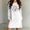 thumbnail image 5 of Taqqpue Womens Halloween Cotton Nightgown Long Sleeves Round Neck Sleepshirt Print Nightshirt Casual Plus Size Knee Length Sleep Dress Pullover Halloween Pumpkin Printed Sleep Shirt for Women, 5 of 5