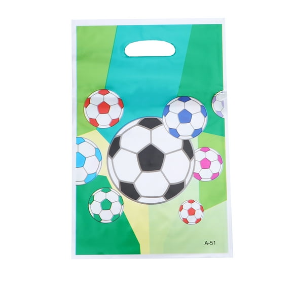 DRAFIDEEP 25*6.4Inch Green Soccer Present Bags for Kids Birthday Party Holding Candy and Treats 100Pcs