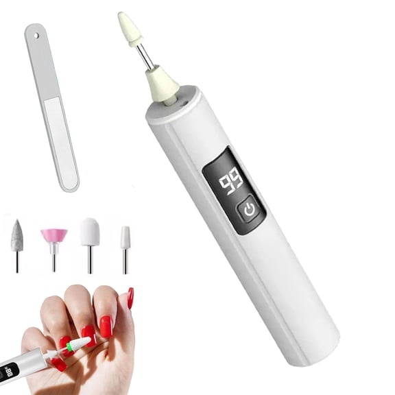 Professional Electric Nail Polisher, Cordless Rechargeable Electric Nail Drill Kit with Adjustable Speed, LCD Display, Nails File for Manicure, Pedicure, Acrylic, Gel Removal (1Set)