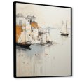 thumbnail image 2 of Designart "Coastal Port In Minimalist Style I" Port Landscape Floater Framed Wall Art Living Room, 2 of 5