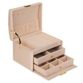 thumbnail image 3 of Caja de Almacenamiento de Joyas, Elegante Joyero de 3 Capas Simple Para El Collar de Anillos, 3 of 7