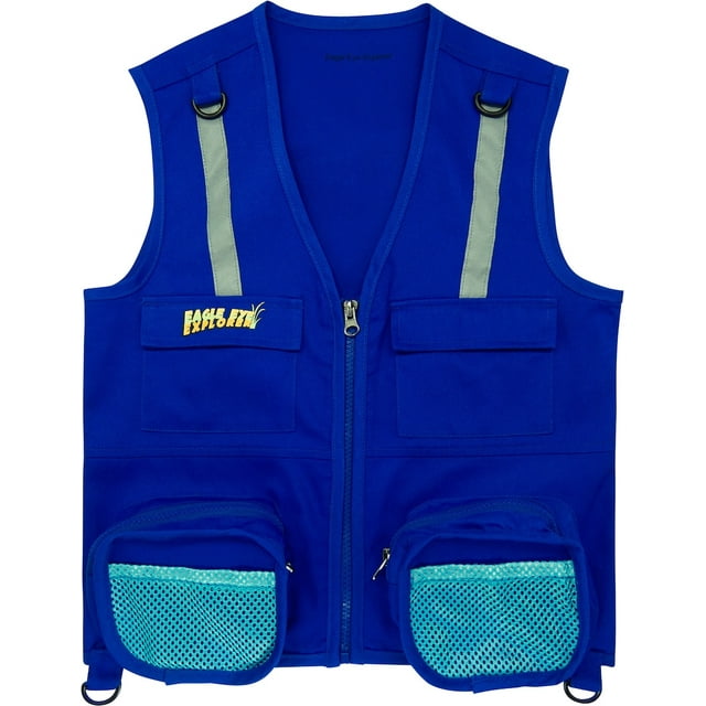 Eagle Eye Explorer Veste Cargo pour Enfants pour Garçons et Filles avec Sangles de Sécurité Réfléchissantes. 100 % Coton - Bleu Foncé - M/G