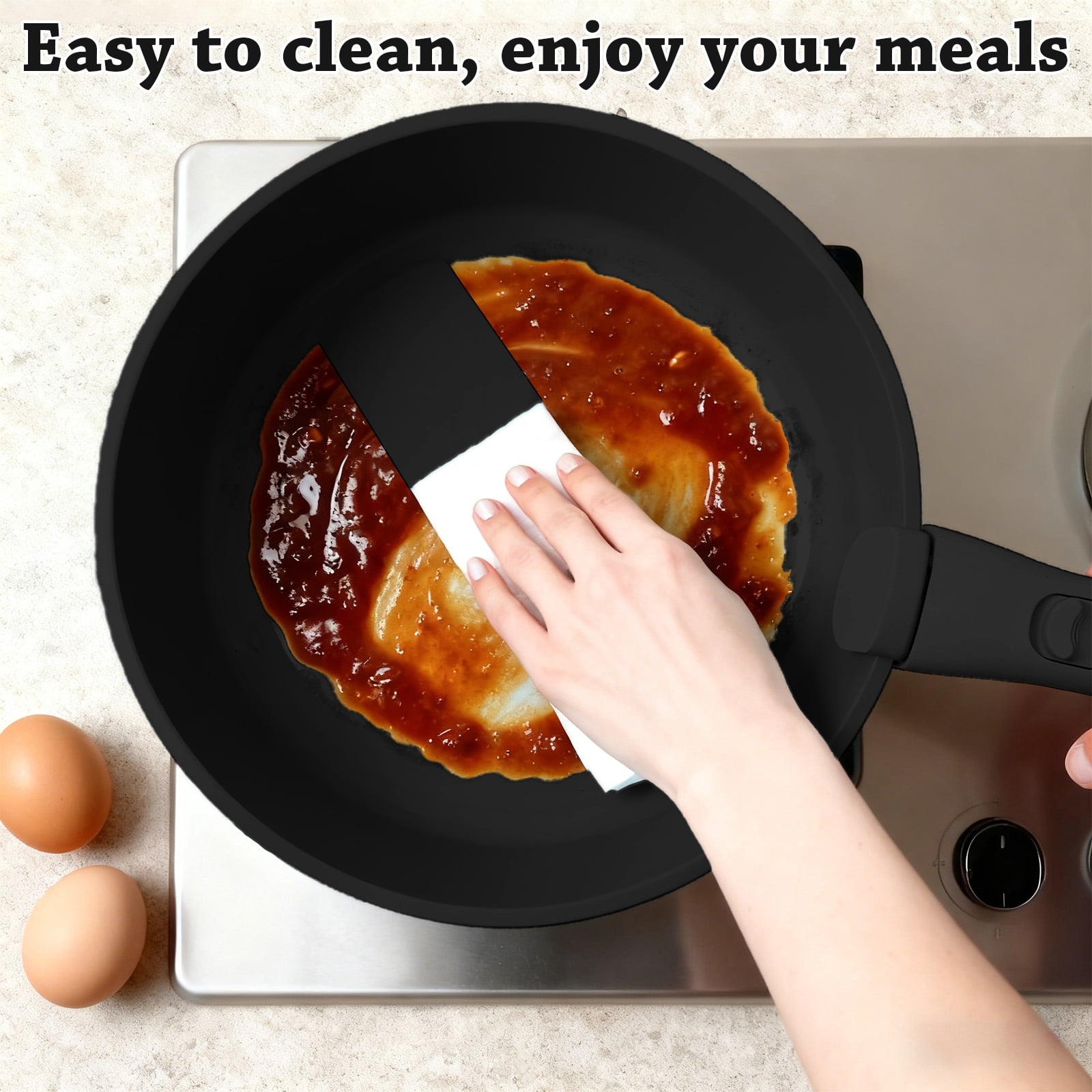 23pcs Pots and Pans Non Stick, Cookware Sets Detachable Handle, Induction Kitchen Pots and Pans,NonStick Cooking Set, Oven/Dishwasher/Fridge , Space Saving,Healthy Kitchen Cookware Sets
