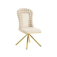 thumbnail image 5 of Aukfa Velvet Dining Chairs Set of 2, 360° Swivel Upholstered Accent Chairs for Bedroom/Living Room,Beige, 5 of 8