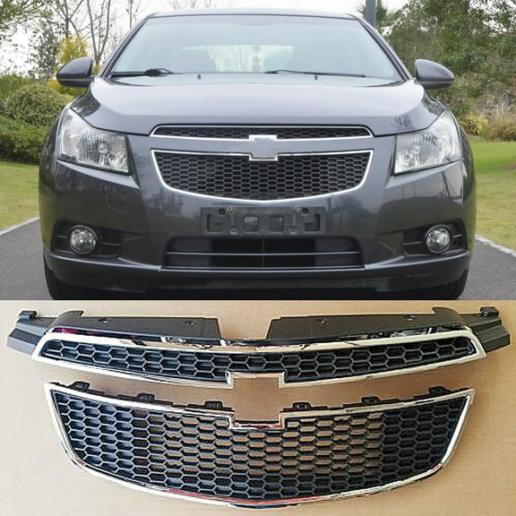 Front Upper & Lower Grills Chrome Grille Fit for Chevrolet Cruze (2011-2014)