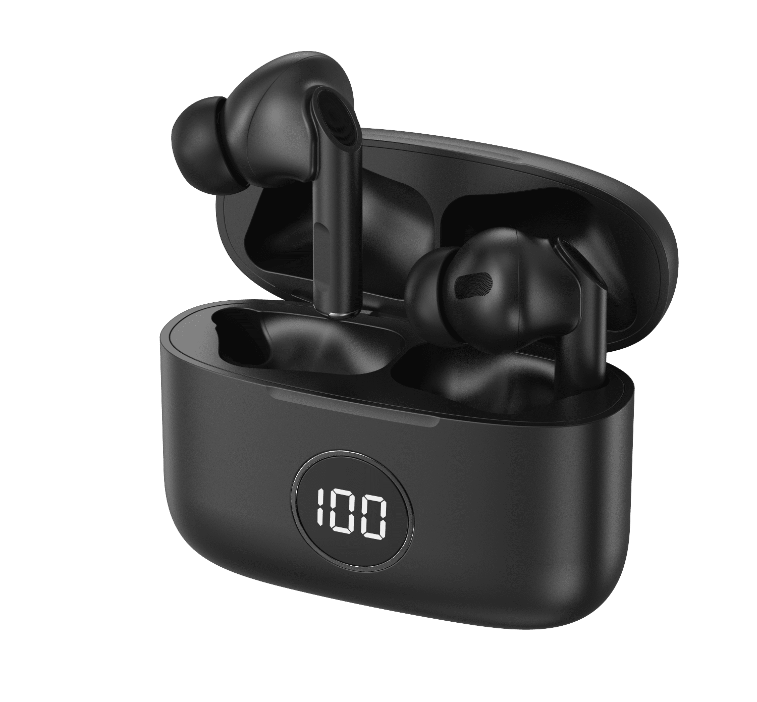 Visual Land SOUNDWAVE A1 Active Noise Cancelling True Wireless Bluetooth v5.3 In-Ear Headphones - Black