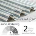 thumbnail image 4 of Curtainking Stripe Rod Pocket Kitchen Valance 50x16 inch Double Layer Farmhouse Window Valances for Living Room 1 Panel Blue on Beige, 4 of 7