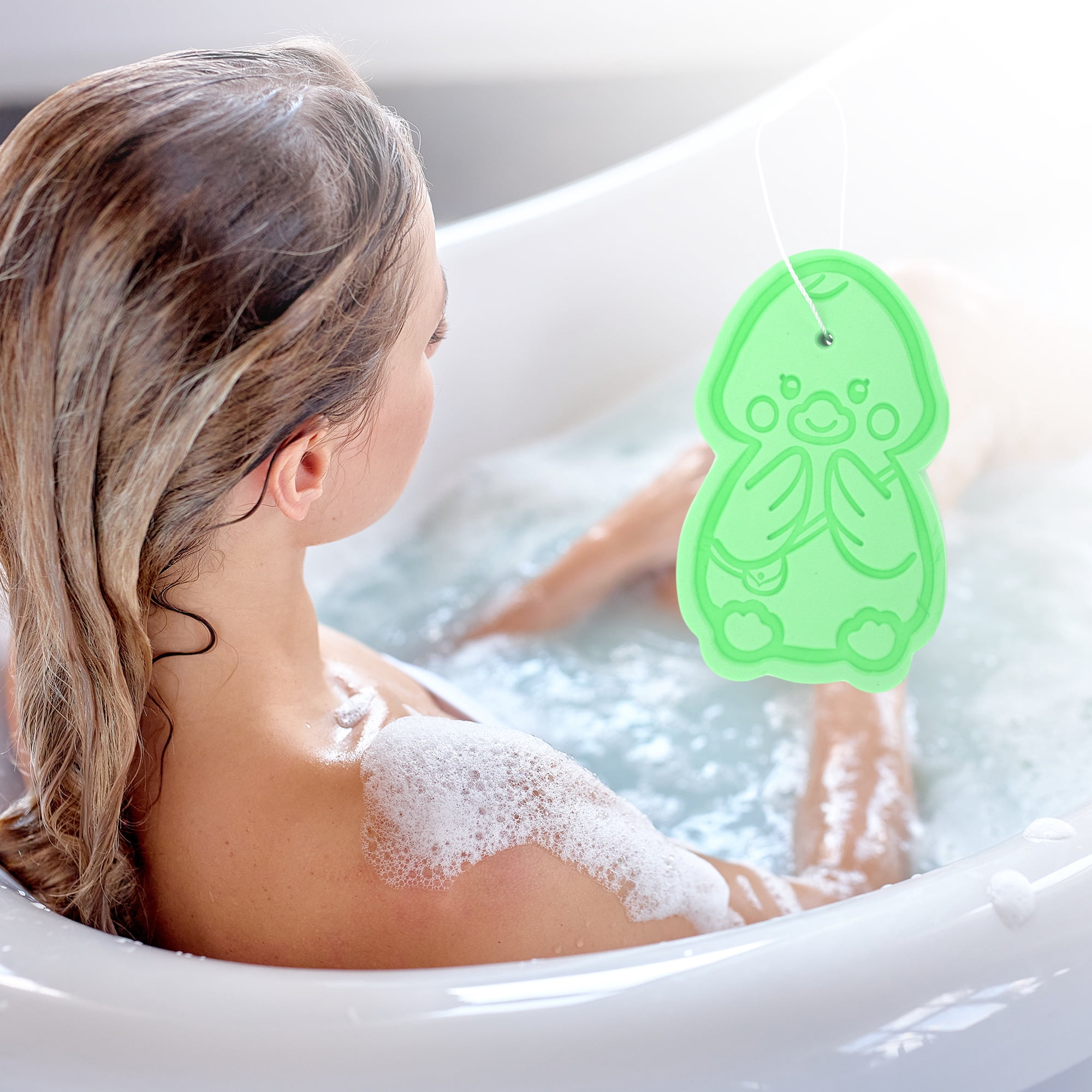 Unique Bargains Cartoon Bath Brush Body Scrubber for Shower 4.53"x2.76"x1.1" Green