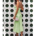 thumbnail image 4 of GHSDFBB Robe Satinée Sans Manches à Bretelles Spaghetti pour Femmes Cocktail Plage Soirée Col Bénitier à Pois Léopard Midi, 4 of 6