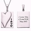 Personalized Planet Family "Love" Stainless Steel Pendant, 20"