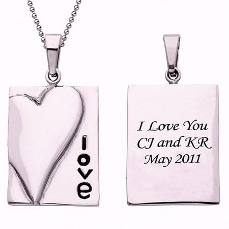 Personalized Planet Family "Love" Stainless Steel Pendant, 20"