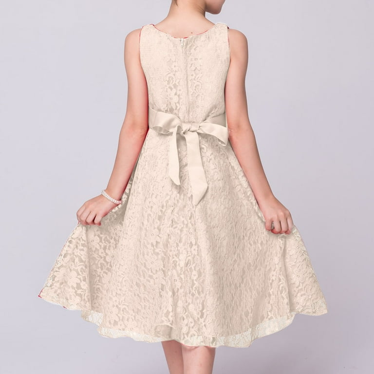 lace dresses thanksgiving girl Children's Dress Big Children's Sleeveless Lace Dress Girls Wedding Dress  Flower Girl Dress Dress Girl Floral Midi Dress Thanksgiving Dress Baby Girl