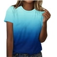 thumbnail image 3 of Ichuanyi Womens Summer Tops Trendy Gradient Color Print Short Sleeve Tshirts Shirts Crew Neck T Shirts Fashion, 3 of 6