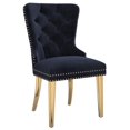 thumbnail image 1 of Chaise, Jeu de 2 en Velours et Métal - Noir, 1 of 7