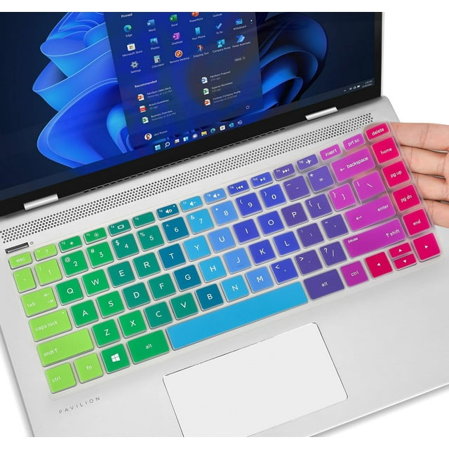 LAICAIW Colorful Keyboard Cover for HP 14" Laptop 14-dq 14-fq 14-ba/bf/cm/ce/cf/df/dk HP Stream 14-cb 14-ds Series 14-dq0070nr dq0060nr dq0030nr dq0005dx dq0004dx dq0002dx dq0032dx 14-fq0013dx, Rain