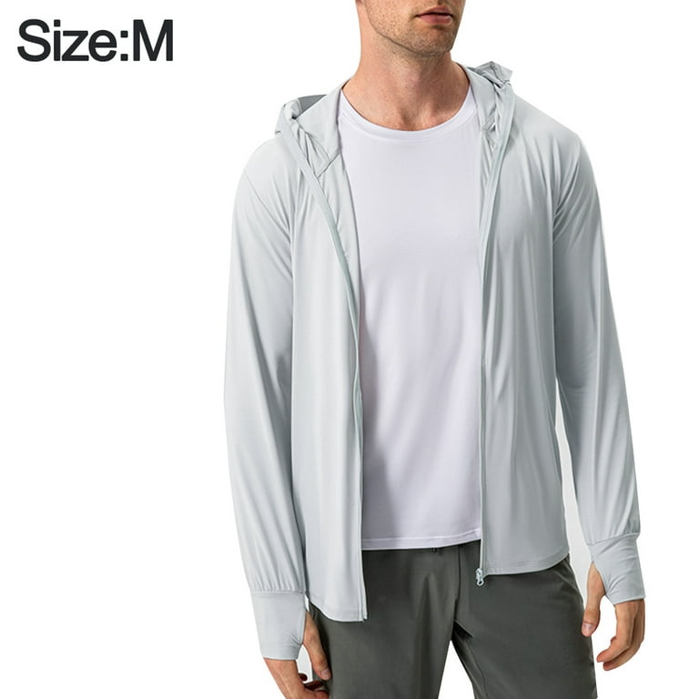 Men's Sun Protection Hoodie Shirt UPF 50+ Long Sleeve UV SPF T-Shirts Rash  Guard Fishing Swimming Lightweight