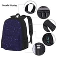 thumbnail image 3 of Pofeuu Glittering Purple Starfield Print Backpack Travel Backpacks With Lunch Bag Pencil Bag Set 3 pcs Set Cartoon Backpack, 3 of 7