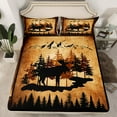 thumbnail image 2 of Manfei Rustic Farmhouse Queen Sheet Sets, Vintage Brown Sheet Set Queen, Wildlife Deer Bed Sheets Set Queen Size, Ultra Soft Bedroom Decoration, 4pcs, 2 of 7